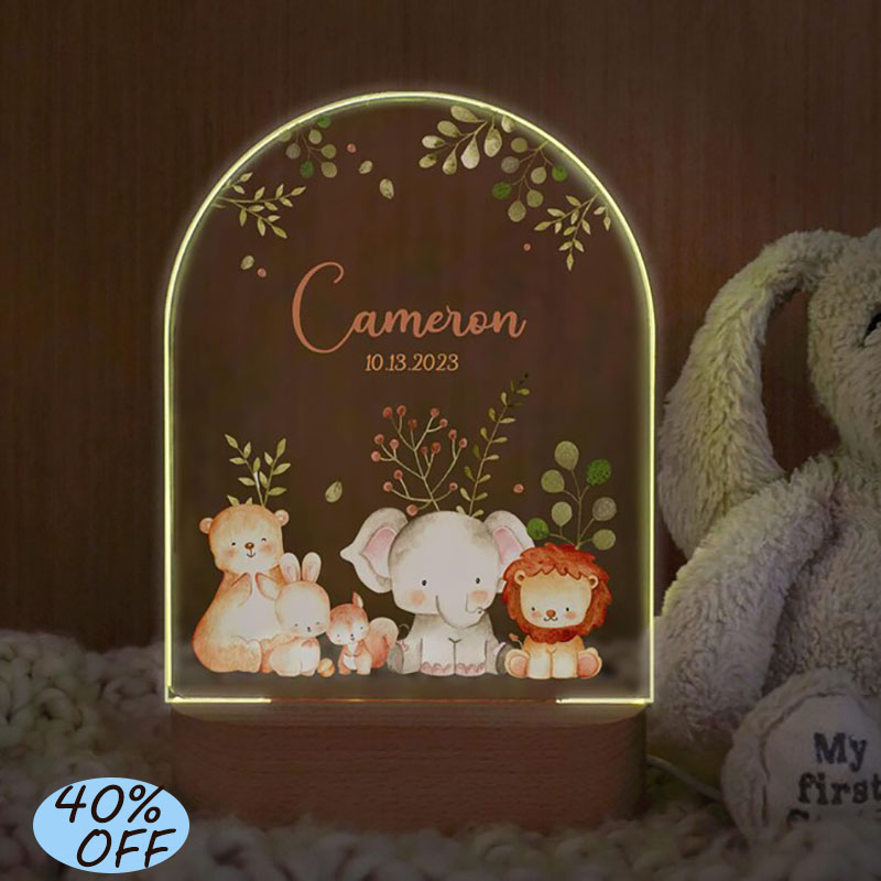 Baby Nursery Night Light - Nome personalizzato Luce notturna per bambini