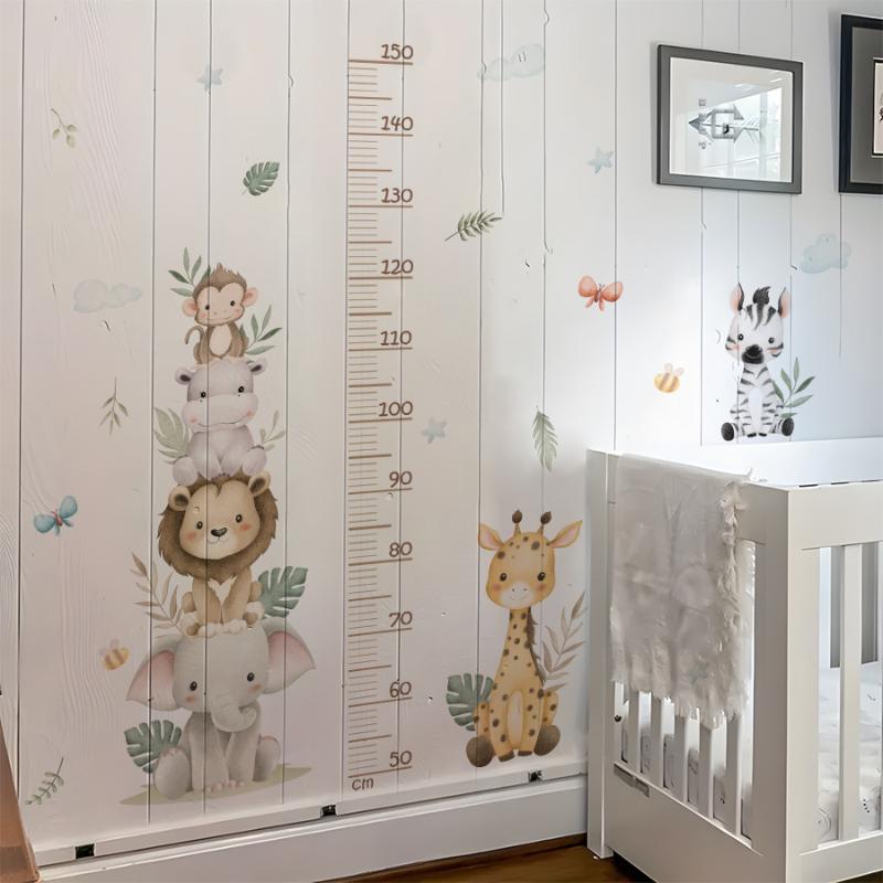 Baby Nursery Jungle Wallpaper - Adesivo per la misurazione dell'altezza dei