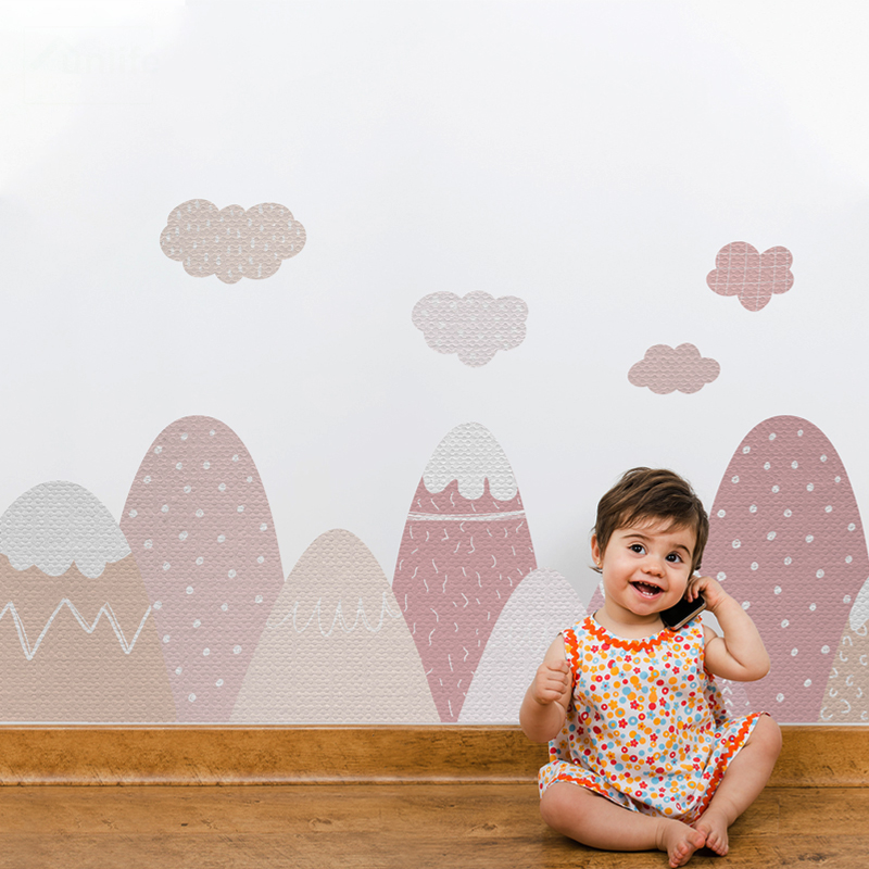 Baby Nursery Murals - Nordic Home Decor caldo mongolfiera montagne