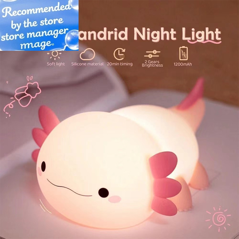 Baby Nursery Night Light - Lampada Notturna a Forma di Axolotl,