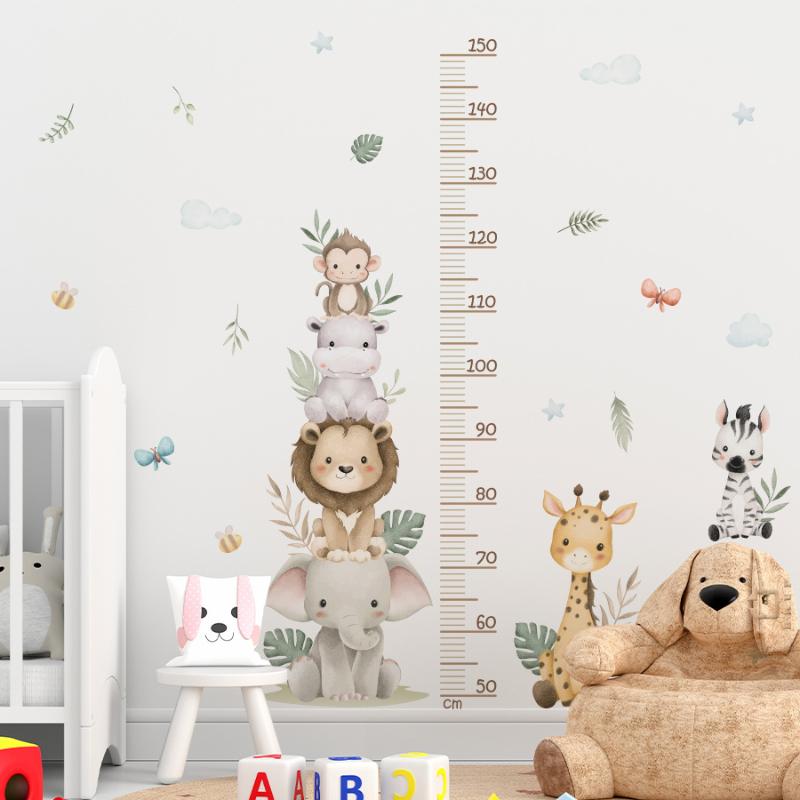 Baby Nursery Jungle Wallpaper - Adesivo per la crescita dei bambini,