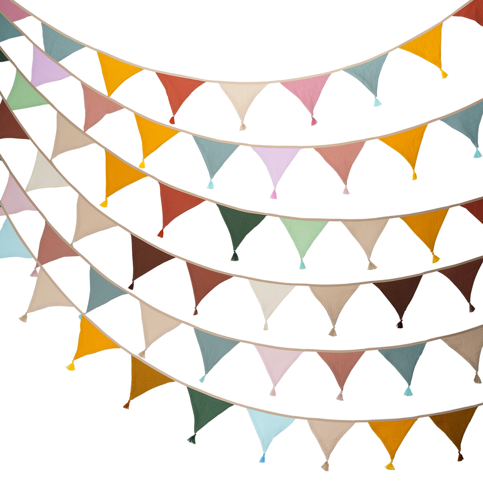 Baby Nursery Bunting - 2.6M/8.5FT Nursery Tessuto Bunting 10 Triangolo
