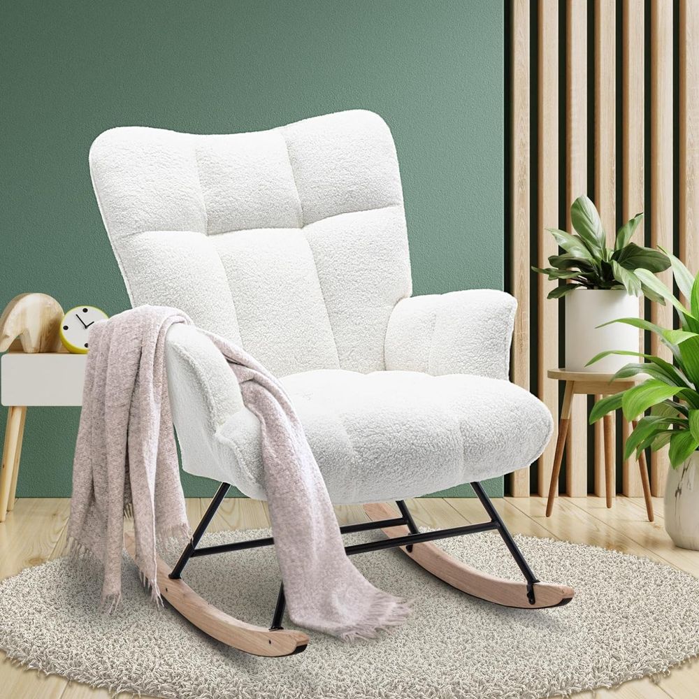 Rocking Chair Nursery - Poltrona a dondolo imbottita Teddy per