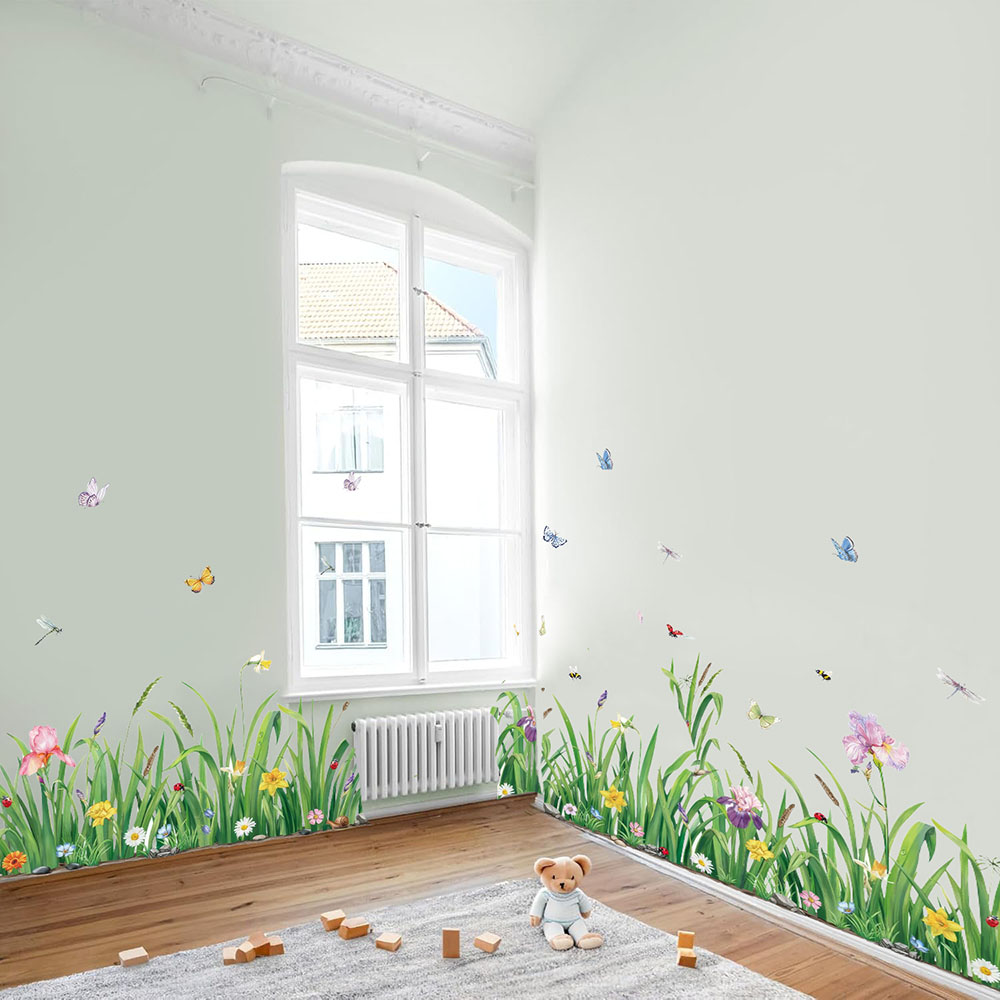 Baby Nursery Plants - Adesivo da parete Borader con fiori