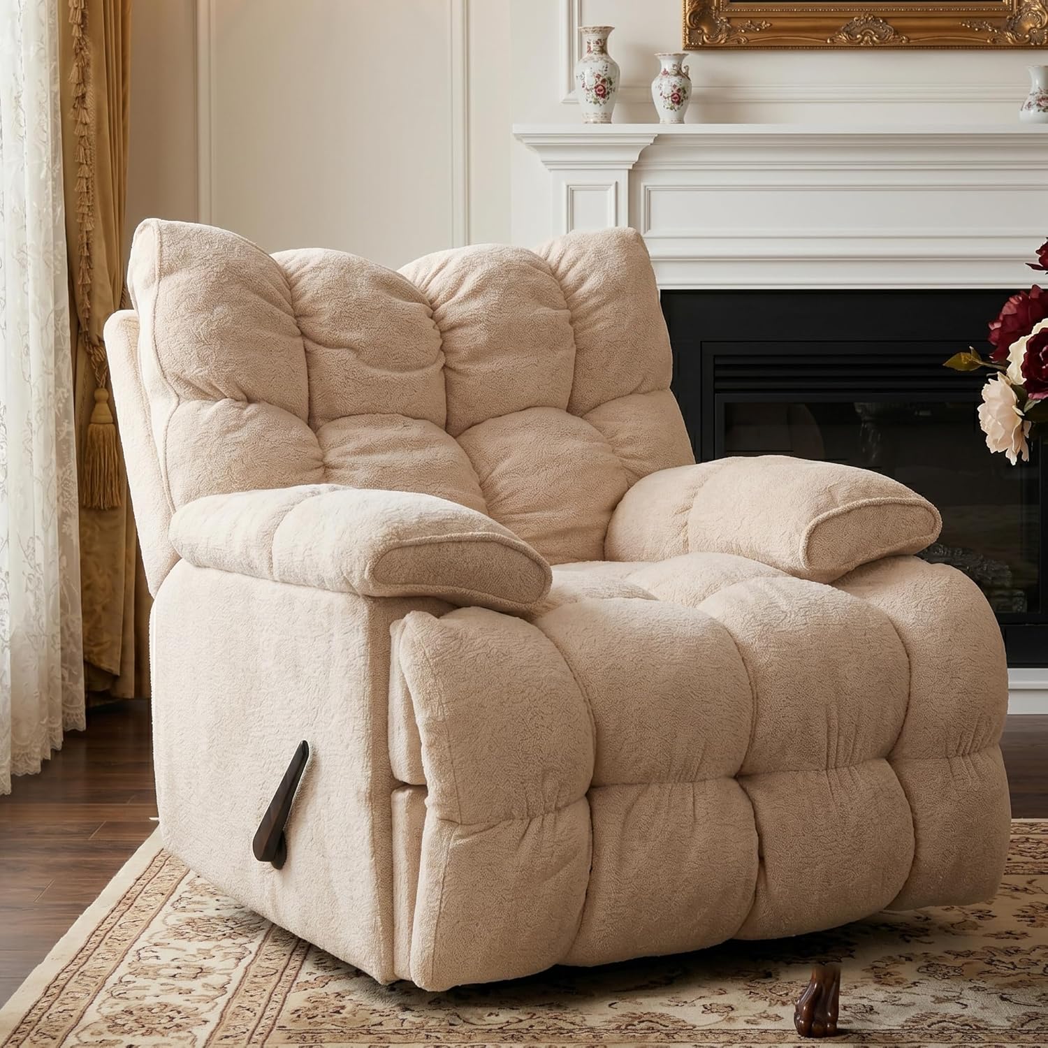 Rocking Chair Nursery - Poltrona Reclinabile Girevole Oversize con Seduta