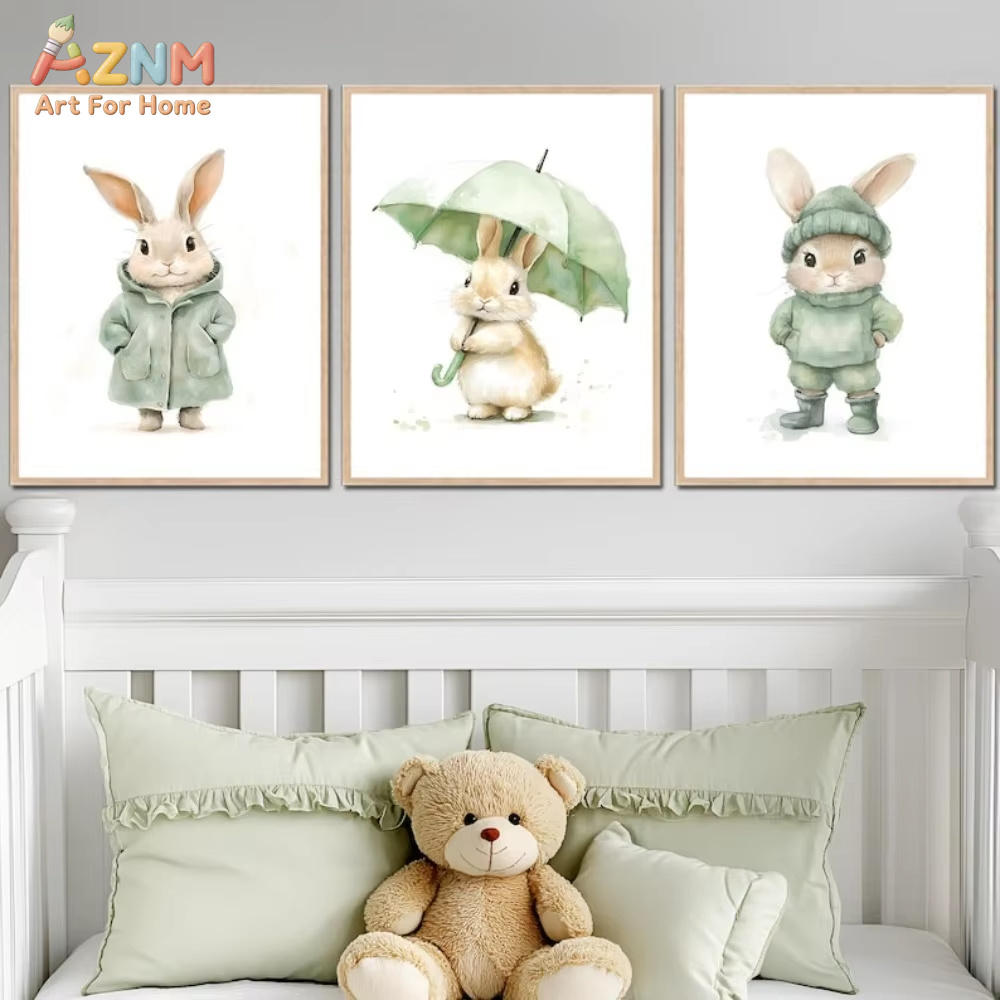 Baby Nursery Outfits - AZNM Quadro su tela con coniglietto