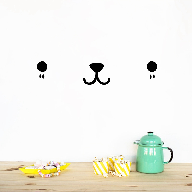 Baby Nursery Murals - Carino Kawaii faccia Wall Art Decal