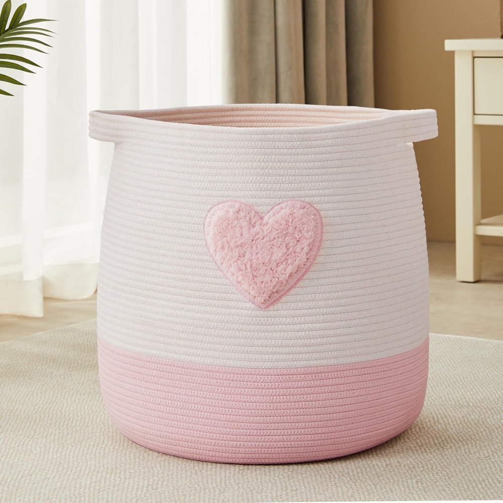 Baby Nursery Basket - Cesto portabiancheria rosa per bambini, cesto