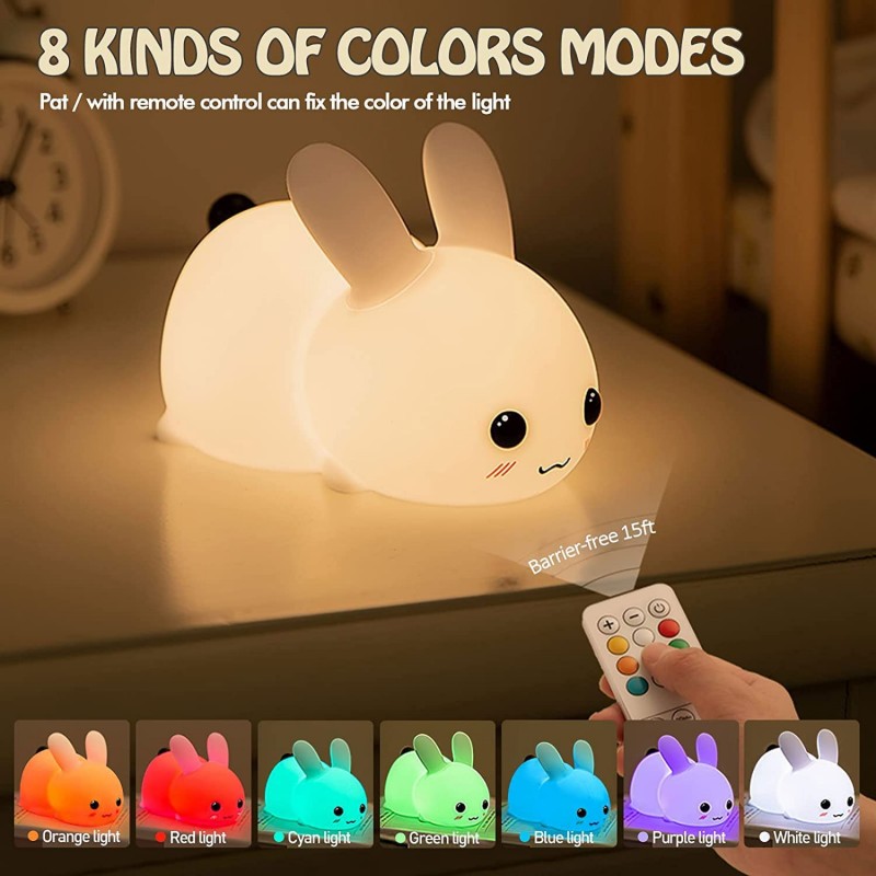 Baby Nursery Night Light - LED Rabbit Night Light telecomando dimmerabile