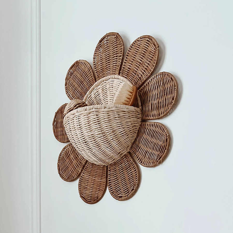 Baby Nursery Basket - Nordic Sun Flower intrecciato a mano