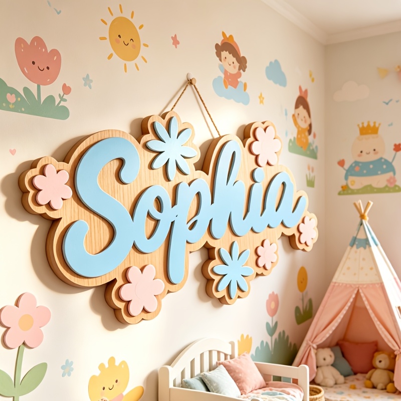 Baby Nursery Hanging Decor - Targa Personalizzata per Camera a Tema