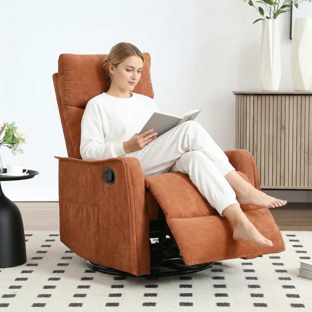 Rocking Chair Nursery - Poltrona Reclinabile Girevole a 360° per