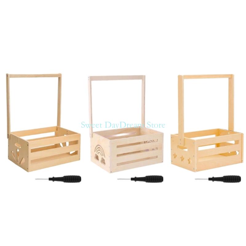 Baby Nursery Basket - Y88C Wooden Baby Shower Gift Basket