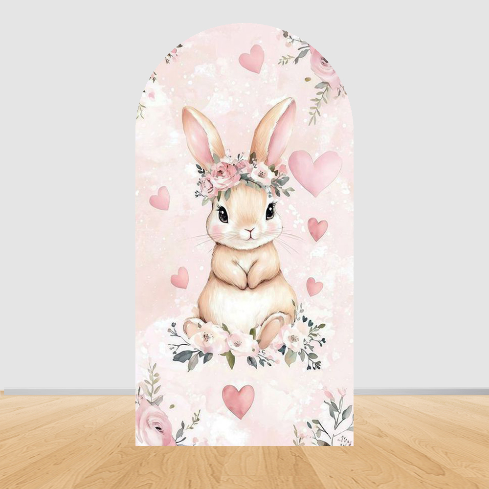 Baby Nursery Hanging Decor - Arco Decorativo Pasquale con Coniglietto, Sfondo