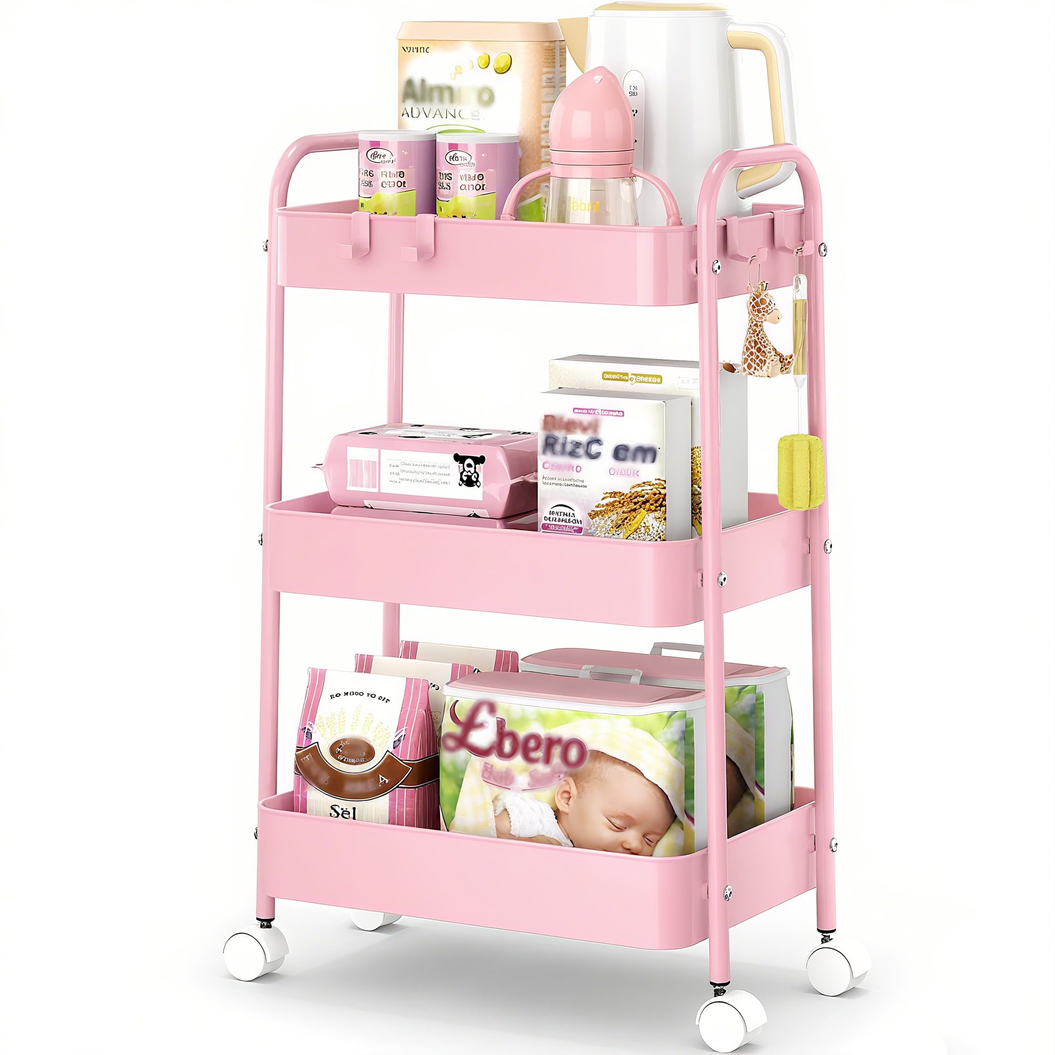 Carrello a 3 Ripiani in Metall - Baby Nursery Basket recensione e prezzo
