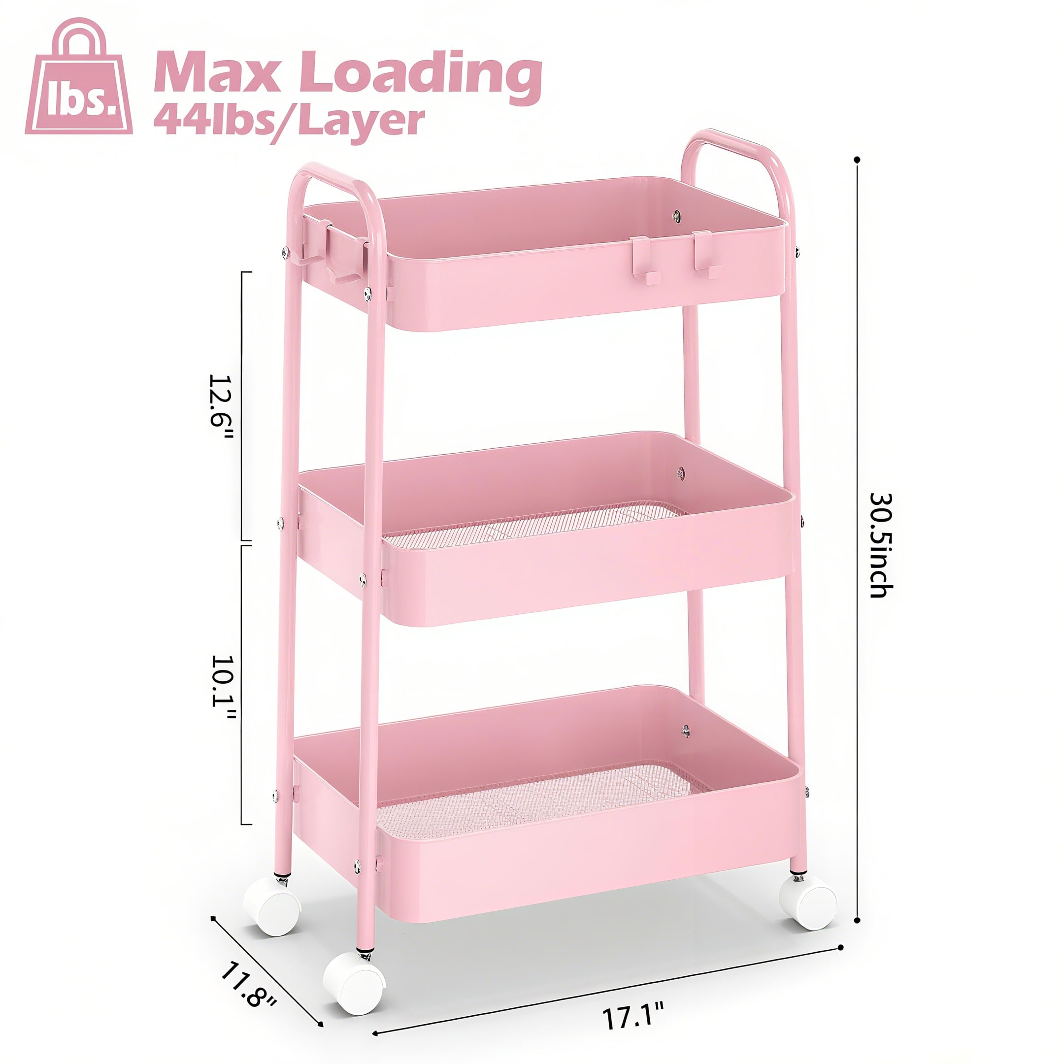 Carrello a 3 Ripiani in Metall - Baby Nursery Basket recensione e prezzo