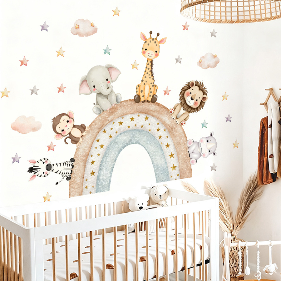 Adesivi Murali con Animali del - Baby Nursery Jungle Wallpaper recensione e prezzo
