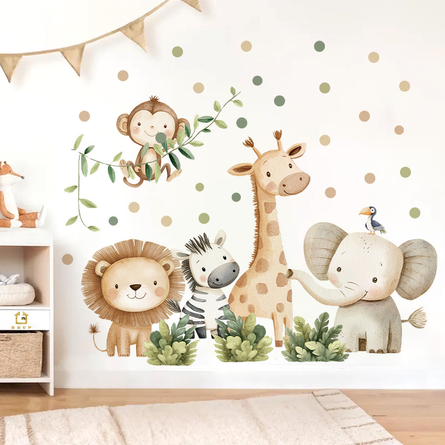 Adesivi Murali con Animali del - Baby Nursery Jungle Wallpaper recensione e prezzo