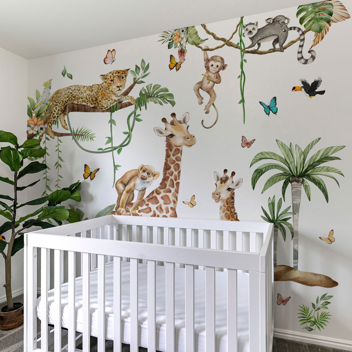 Adesivo da parete con animali  - Baby Nursery Jungle Wallpaper recensione e prezzo