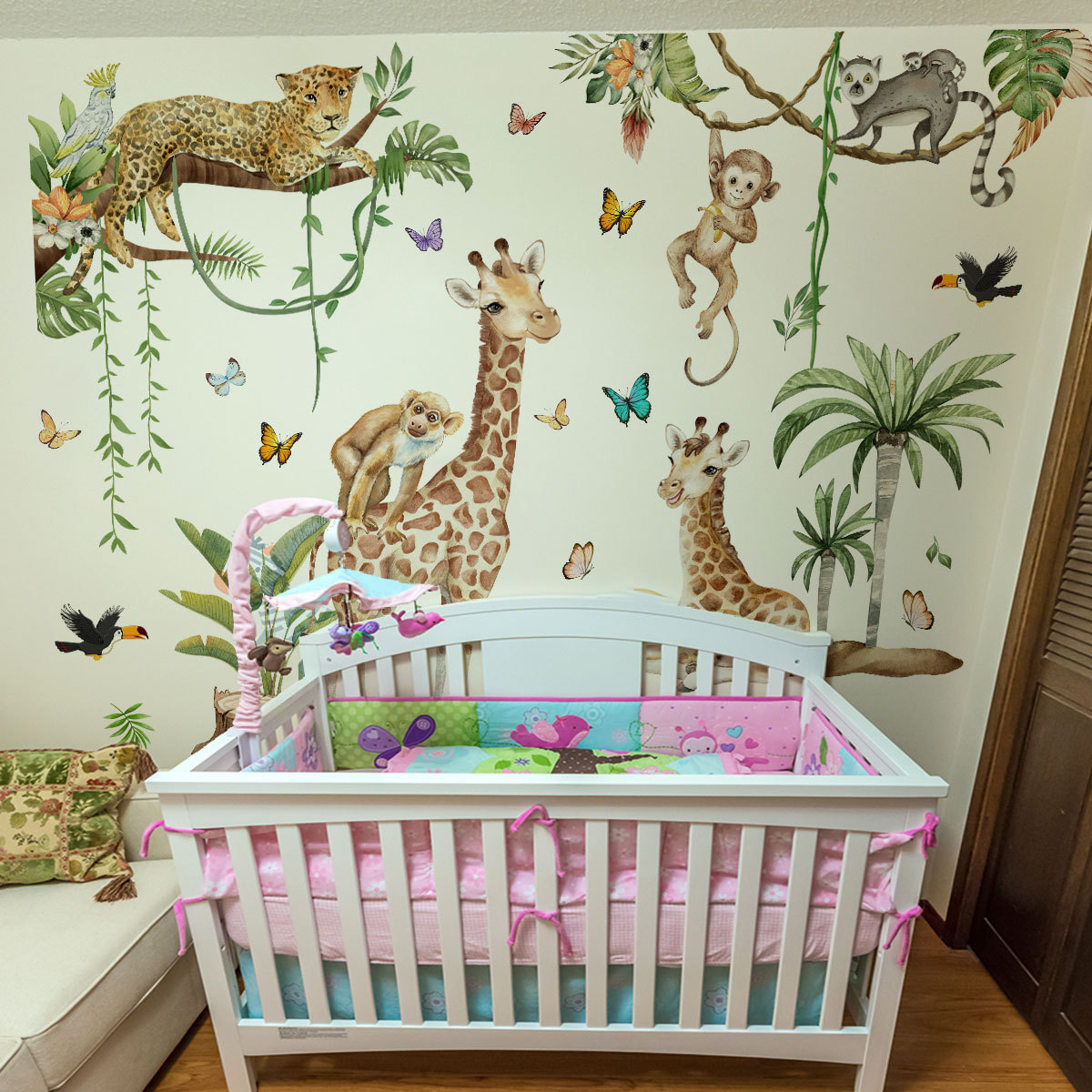 Adesivo da parete con animali  - Baby Nursery Jungle Wallpaper recensione e prezzo