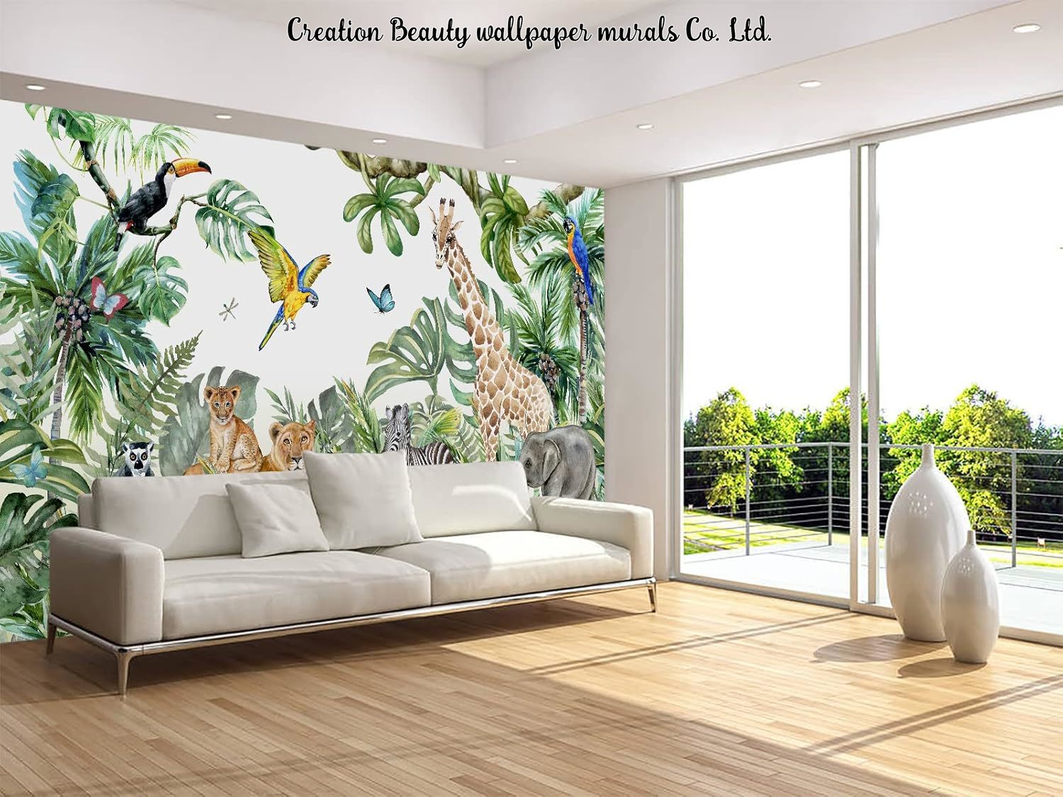 Carta da Parati con Animali de - Baby Nursery Jungle Wallpaper recensione e prezzo