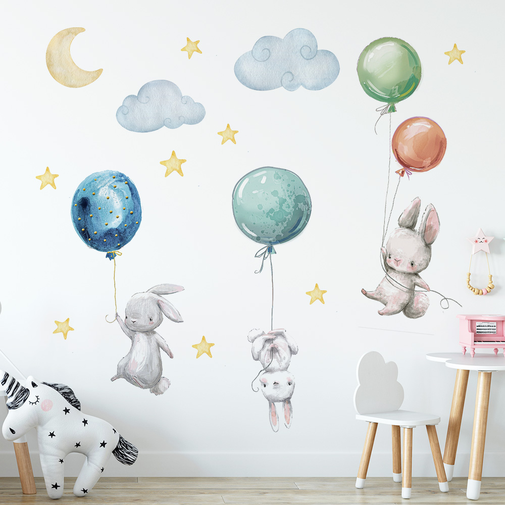 Simpatici adorabili conigli vo - Baby Nursery Murals recensione e prezzo
