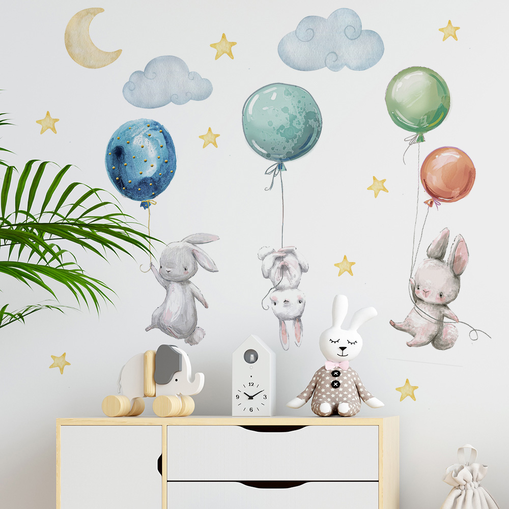 Simpatici adorabili conigli vo - Baby Nursery Murals recensione e prezzo