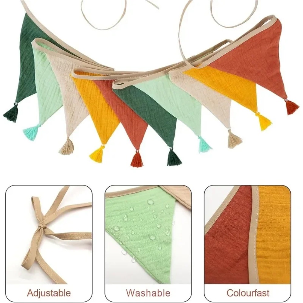 10 Bandierine in Tessuto Multi - Baby Nursery Bunting recensione e prezzo