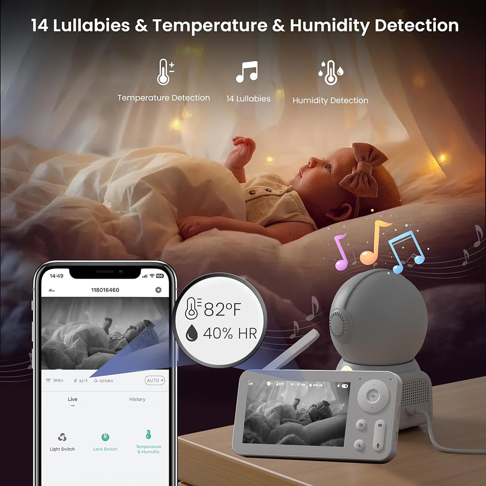 Baby monitor 2K con 2 telecame - Baby Nursery Night Light recensione e prezzo