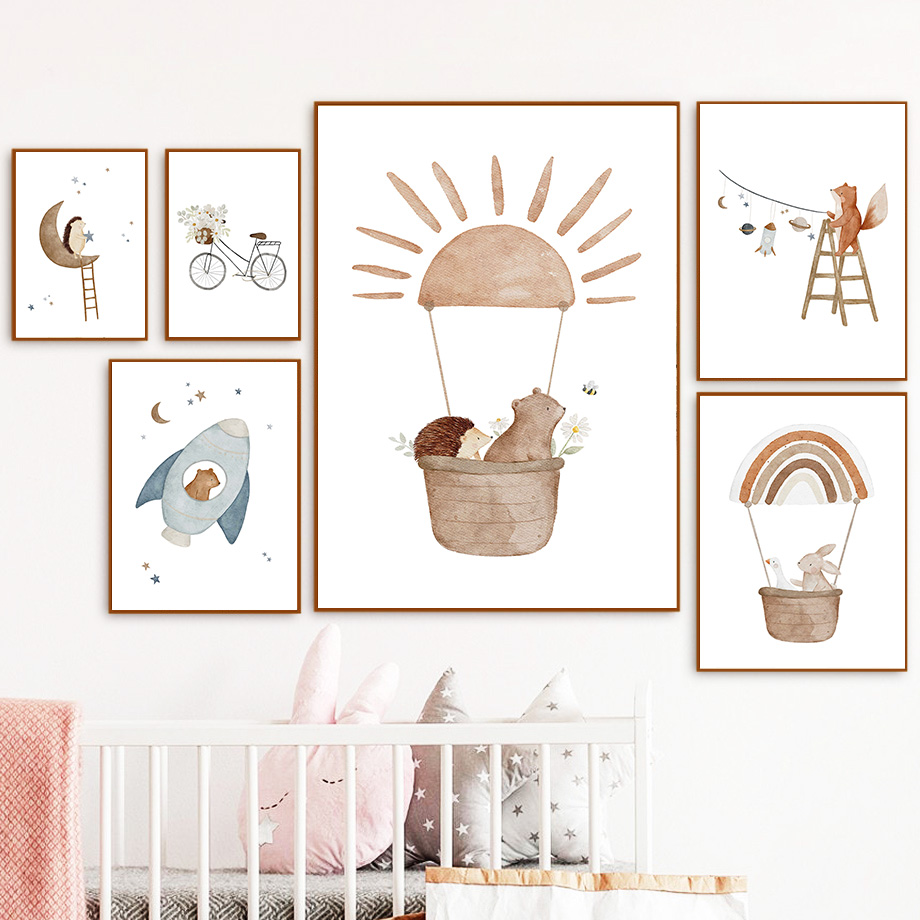 Cartoon Animals Nursery Wall A - Baby Nursery Murals recensione e prezzo